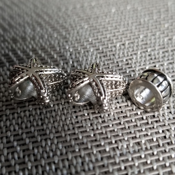 Sterling Silver Starfish Charm Beads - Fits Pandora Jewelry - Picture 3 of 5